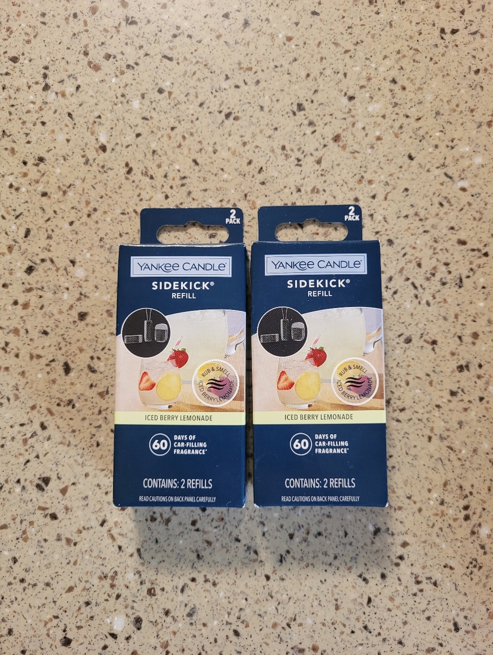 2 (2-Packs) Yankee Candle Sidekick Iced Berry Lemonade Car Fragrance (4 refills)